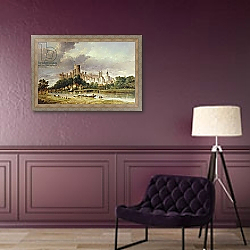 «A View of Windsor Castle from the Brocas Meadows, 1856» в интерьере в классическом стиле в фиолетовых тонах «A View of Windsor Castle from the Brocas Meadows, 1856» в интерьере в классическом стиле в фиолетовых тонах