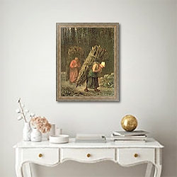 «Peasant Women with Brushwood, c.1858» в интерьере в классическом стиле в светлых тонах «Peasant Women with Brushwood, c.1858» в интерьере в классическом стиле в светлых тонах