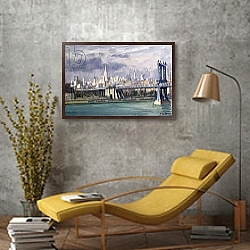 «Manhattan Bridge, New York, 1996» в интерьере в классическом стиле в фиолетовых тонах «Manhattan Bridge, New York, 1996» в интерьере в классическом стиле в фиолетовых тонах