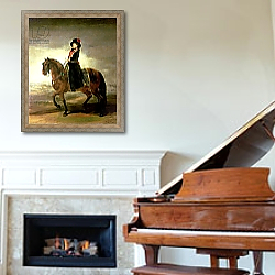 «Equestrian portrait of Queen Maria Luisa, wife of King Charles IV of Spain, 1799» в интерьере классической гостиной над камином «Equestrian portrait of Queen Maria Luisa, wife of King Charles IV of Spain, 1799» в интерьере классической гостиной над камином