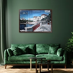 «A Quiet Prelude, Vizcaya, Miami 2005» в интерьере в классическом стиле над банкеткой «A Quiet Prelude, Vizcaya, Miami 2005» в интерьере в классическом стиле над банкеткой