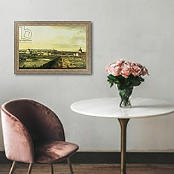 «The Belvedere from Gesehen, Vienna» в интерьере в классическом стиле над креслом «The Belvedere from Gesehen, Vienna» в интерьере в классическом стиле над креслом