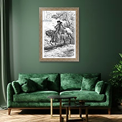 «Spanish Contrabandista of Ronda and his Maja, engraved by Felix Jean Gauchard» в интерьере зеленой гостиной над диваном «Spanish Contrabandista of Ronda and his Maja, engraved by Felix Jean Gauchard» в интерьере зеленой гостиной над диваном