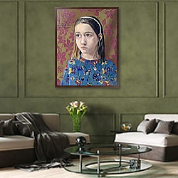 «Painting of a Young Girl, 1993» в интерьере в классическом стиле над столом «Painting of a Young Girl, 1993» в интерьере в классическом стиле над столом