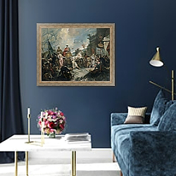 «The Triumph of a Roman General» в интерьере в классическом стиле над креслом «The Triumph of a Roman General» в интерьере в классическом стиле над креслом