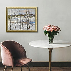 «Winter landscape of Norrland with birch trees» в интерьере в классическом стиле в светлых тонах «Winter landscape of Norrland with birch trees» в интерьере в классическом стиле в светлых тонах