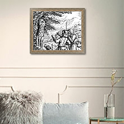 «The Wolf in Sheep's Clothing, 1687» в интерьере коридора в классическом стиле «The Wolf in Sheep's Clothing, 1687» в интерьере коридора в классическом стиле