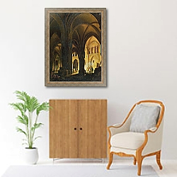 «Interior of the Eglise des Saints-Innocents, Paris, after 1789» в интерьере в классическом стиле над комодом «Interior of the Eglise des Saints-Innocents, Paris, after 1789» в интерьере в классическом стиле над комодом