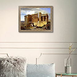 «The Erechtheum, Athens, with Figures in the Foreground, 1821» в интерьере в классическом стиле в светлых тонах «The Erechtheum, Athens, with Figures in the Foreground, 1821» в интерьере в классическом стиле в светлых тонах