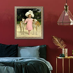 «Alice Antoinette de la Mar, aged five» в интерьере спальни с акцентной стеной «Alice Antoinette de la Mar, aged five» в интерьере спальни с акцентной стеной