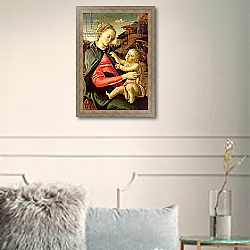 «The Virgin and Child c.1465-70» в интерьере в классическом стиле в светлых тонах «The Virgin and Child c.1465-70» в интерьере в классическом стиле в светлых тонах