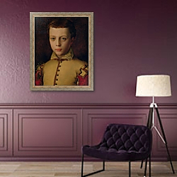 «Portrait of Ferdinando de' Medici» в интерьере в классическом стиле над креслом «Portrait of Ferdinando de' Medici» в интерьере в классическом стиле над креслом