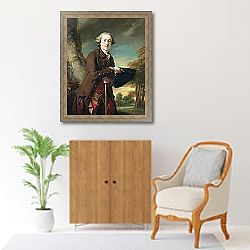 «Portrait of Charles Colmore, c.1760-65» в интерьере в классическом стиле над комодом «Portrait of Charles Colmore, c.1760-65» в интерьере в классическом стиле над комодом