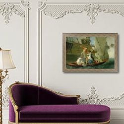 «A Married Sailor's Adieu, c.1800» в интерьере в классическом стиле над банкеткой «A Married Sailor's Adieu, c.1800» в интерьере в классическом стиле над банкеткой
