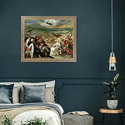 «Allegory of the Turkish Wars: The Capture of Stuhlweissenburg, 1603-4» в интерьере классической спальни с темными стенами «Allegory of the Turkish Wars: The Capture of Stuhlweissenburg, 1603-4» в интерьере классической спальни с темными стенами