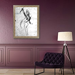 «Female Nude, study for Liberty Leading the People» в интерьере в классическом стиле в фиолетовых тонах «Female Nude, study for Liberty Leading the People» в интерьере в классическом стиле в фиолетовых тонах