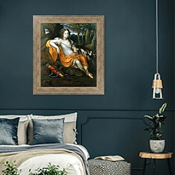 «Charlotte Felicitas a Daughter of Johannes Friedrich» в интерьере классической спальни с темными стенами «Charlotte Felicitas a Daughter of Johannes Friedrich» в интерьере классической спальни с темными стенами