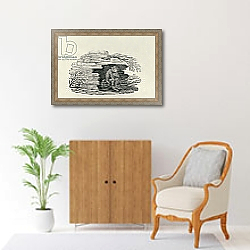 «Seated Man Sheltering 'History of British Birds and Quadrupeds'» в интерьере в классическом стиле над комодом «Seated Man Sheltering 'History of British Birds and Quadrupeds'» в интерьере в классическом стиле над комодом