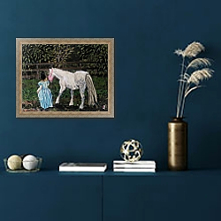«Let's Pretend - The Princess & Her Horse» в интерьере в классическом стиле в синих тонах «Let's Pretend - The Princess & Her Horse» в интерьере в классическом стиле в синих тонах