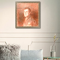 «Study for an equestrian portrait of the Duke of Wellington c.1812» в интерьере в классическом стиле в светлых тонах «Study for an equestrian portrait of the Duke of Wellington c.1812» в интерьере в классическом стиле в светлых тонах