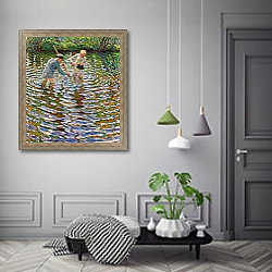 «Young Boys Fishing for Crayfish,» в интерьере коридора в классическом стиле «Young Boys Fishing for Crayfish,» в интерьере коридора в классическом стиле