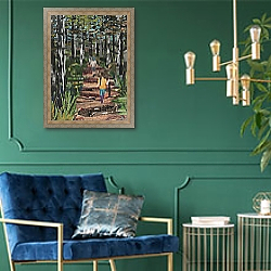 «Oranjezon Forest, The Netherlands» в интерьере в классическом стиле с зеленой стеной «Oranjezon Forest, The Netherlands» в интерьере в классическом стиле с зеленой стеной