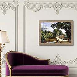 «Bonchurch, Isle of Wight, 1859» в интерьере в классическом стиле над банкеткой «Bonchurch, Isle of Wight, 1859» в интерьере в классическом стиле над банкеткой