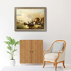«A Wedding Party Boarding a Boat, 1864» в интерьере коридора в классическом стиле «A Wedding Party Boarding a Boat, 1864» в интерьере коридора в классическом стиле