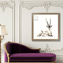 «Grant's Gazelle, 2012,» в интерьере в классическом стиле над банкеткой «Grant's Gazelle, 2012,» в интерьере в классическом стиле над банкеткой