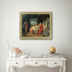 «King Priam begging Achilles for the return of Hector's body, 1824» в интерьере классической гостиной над камином «King Priam begging Achilles for the return of Hector's body, 1824» в интерьере классической гостиной над камином