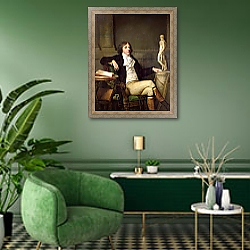 «Portrait presumed to be Auguste Louis de Talleyrand c.1792» в интерьере гостиной в зеленых тонах «Portrait presumed to be Auguste Louis de Talleyrand c.1792» в интерьере гостиной в зеленых тонах