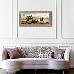 «Waiting for the Boat, Gulf of Suez, 1872» в интерьере гостиной в классическом стиле над диваном «Waiting for the Boat, Gulf of Suez, 1872» в интерьере гостиной в классическом стиле над диваном