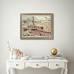 «Laying the Foundations for the Eiffel Tower, 1887» в интерьере в классическом стиле над столом «Laying the Foundations for the Eiffel Tower, 1887» в интерьере в классическом стиле над столом