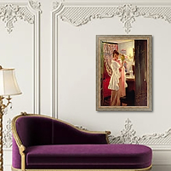 «Interior with the Artist's Wife, 1889» в интерьере в классическом стиле над банкеткой «Interior with the Artist's Wife, 1889» в интерьере в классическом стиле над банкеткой