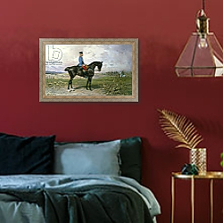«Emperor Franz Joseph I on his Austrian horse, 1898» в интерьере спальни с акцентной стеной «Emperor Franz Joseph I on his Austrian horse, 1898» в интерьере спальни с акцентной стеной