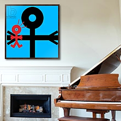 «Father With Crying Baby Icon, 2006» в интерьере классической спальни с темными стенами «Father With Crying Baby Icon, 2006» в интерьере классической спальни с темными стенами