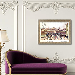 «The Bridge at Leopoldstadt, Vienna, 1780» в интерьере в классическом стиле над банкеткой «The Bridge at Leopoldstadt, Vienna, 1780» в интерьере в классическом стиле над банкеткой