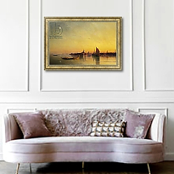 «Venice from the Lagoon at Sunset, 1873» в интерьере в классическом стиле в фиолетовых тонах «Venice from the Lagoon at Sunset, 1873» в интерьере в классическом стиле в фиолетовых тонах