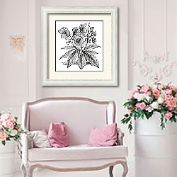 «Black Hellebore or Christmas Rose or Helleborus niger, vintage engraving» в интерьере гостиной в стиле прованс над диваном «Black Hellebore or Christmas Rose or Helleborus niger, vintage engraving» в интерьере гостиной в стиле прованс над диваном