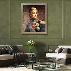 «Portrait of Jean Lannes Duke of Montebello» в интерьере в классическом стиле над банкеткой «Portrait of Jean Lannes Duke of Montebello» в интерьере в классическом стиле над банкеткой
