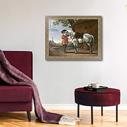 «A Cavalier with a Grey Horse» в интерьере гостиной в бордовых тонах «A Cavalier with a Grey Horse» в интерьере гостиной в бордовых тонах
