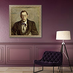 «Study for a Portrait of Igor Stravinsky, 1913 1» в интерьере в классическом стиле в фиолетовых тонах «Study for a Portrait of Igor Stravinsky, 1913 1» в интерьере в классическом стиле в фиолетовых тонах