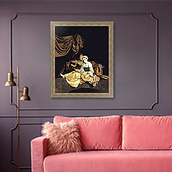 «Young Woman Playing a Mandolin» в интерьере в классическом стиле в светлых тонах «Young Woman Playing a Mandolin» в интерьере в классическом стиле в светлых тонах