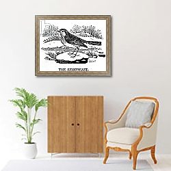 «The Redbreast, illustration from 'The History of British Birds' 1797» в интерьере в классическом стиле над комодом «The Redbreast, illustration from 'The History of British Birds' 1797» в интерьере в классическом стиле над комодом