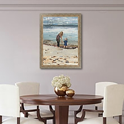 «Vrouwenpolder Beach, The Netherlands» в интерьере столовой в классическом стиле «Vrouwenpolder Beach, The Netherlands» в интерьере столовой в классическом стиле