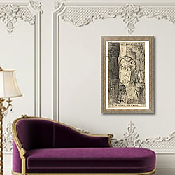 «Portrait of Guillaume Apollinaire, 1912-20» в интерьере в классическом стиле над банкеткой «Portrait of Guillaume Apollinaire, 1912-20» в интерьере в классическом стиле над банкеткой