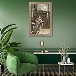 «'But, soft! What light through yonder window breaks? It is the east, and Juliet is the sun!', 1890» в интерьере классической гостиной над камином «'But, soft! What light through yonder window breaks? It is the east, and Juliet is the sun!', 1890» в интерьере классической гостиной над камином