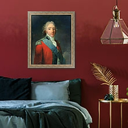 «Portrait of Charles of France, Count of Artois, future Charles X King of France and Navarre» в интерьере спальни с акцентной стеной «Portrait of Charles of France, Count of Artois, future Charles X King of France and Navarre» в интерьере спальни с акцентной стеной