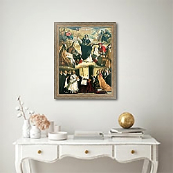 «The Apotheosis of St. Thomas Aquinas, 1631» в интерьере в классическом стиле над столом «The Apotheosis of St. Thomas Aquinas, 1631» в интерьере в классическом стиле над столом