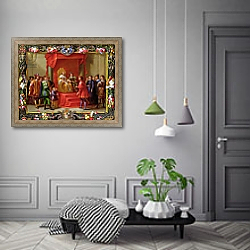 «Peter IV, King of Aragon being visited by Guillaume-Raymond Moncada» в интерьере коридора в классическом стиле «Peter IV, King of Aragon being visited by Guillaume-Raymond Moncada» в интерьере коридора в классическом стиле